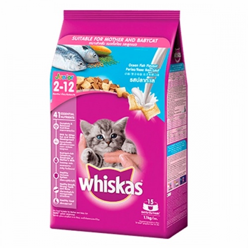 Hạt Mèo Con Whiskas Junior Vị Cá Biển và sữa 1.1Kg - Ocean Fish