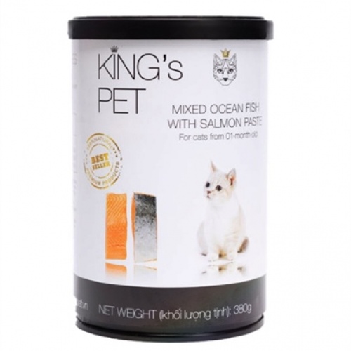 Pate hỗn hợp cá hồi dành cho mèo King's Pet THE PET - 380g