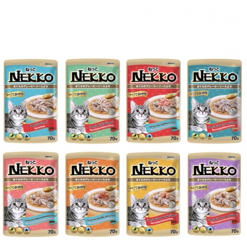 Pate Nekko NK Thailand 70gr - Gravy - Cá ngừ rắc thịt gà kèm nước sốt