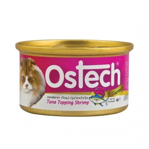 PATE OSTECH GOURMET DẠNG THẠCH CHO MÈO VỊ CÁ NGỪ KÈM TÔM