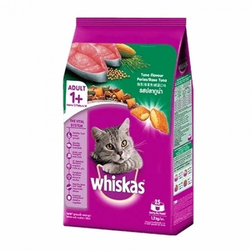 Thức Ăn Hạt Khô Whiskas cho mèo lớn 1.2Kg - Vị Cá Ngừ - Adult Tuna Flavour
