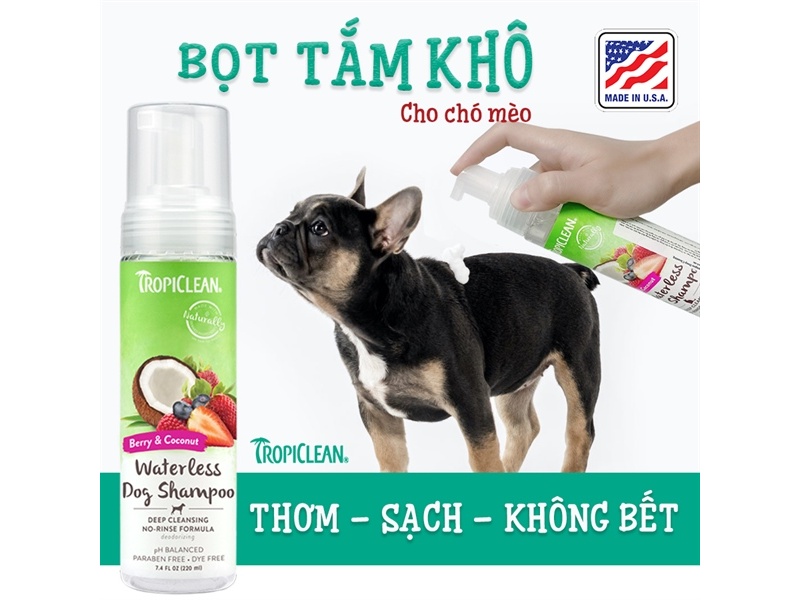 Dung dịch tắm khô cho chó hương trái cây nhiệt đới- Tropiclean