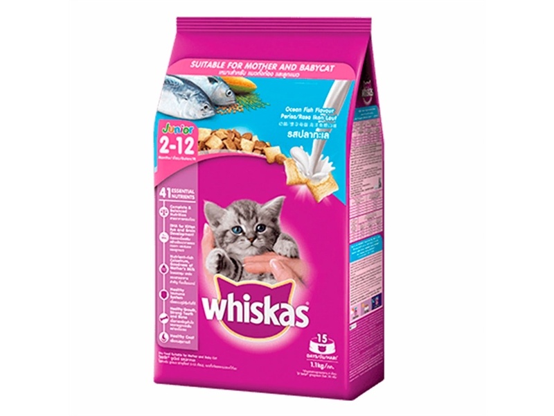 Hạt Mèo Con Whiskas Junior Vị Cá Biển và sữa 1.1Kg - Ocean Fish