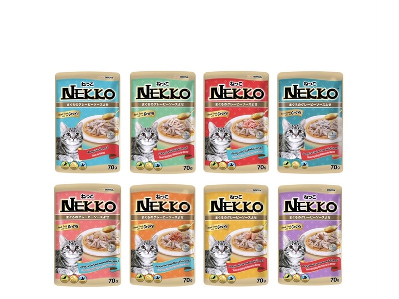 Pate Nekko NK Thailand 70gr - Gravy - Cá ngừ rắc thịt gà kèm nước sốt