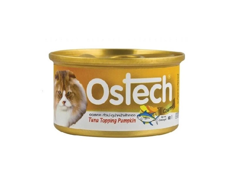 PATE OSTECH GOURMET DẠNG THẠCH CHO MÈO CÁ NGỪ KÈM BÍ ĐỎ