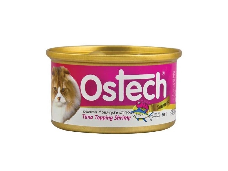 PATE OSTECH GOURMET DẠNG THẠCH CHO MÈO VỊ CÁ NGỪ KÈM TÔM