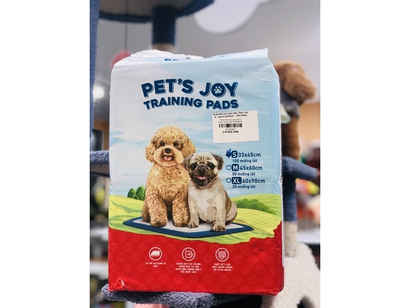 Tã lót khử mùi nước tiểu | Pet's Joy S - size S 33x45cm - 100 miếng