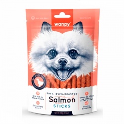 Snack cho chó Wanpy 100gr - Que cá hồi- SB-14 - Dạng cá, da cá